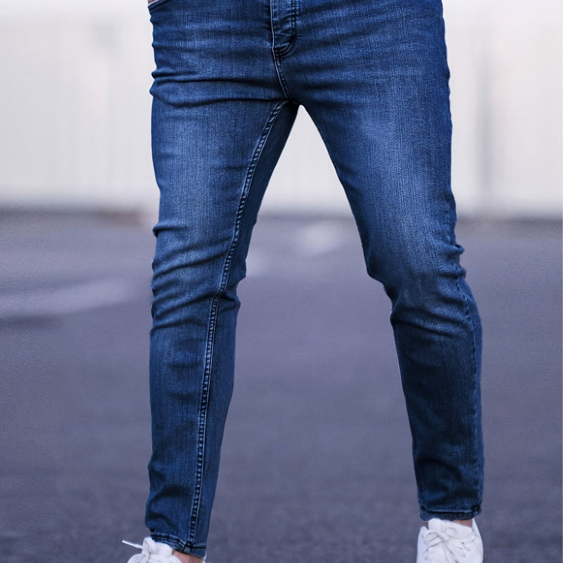 Men's Casual Slim Fit Stretch Denim Pants.