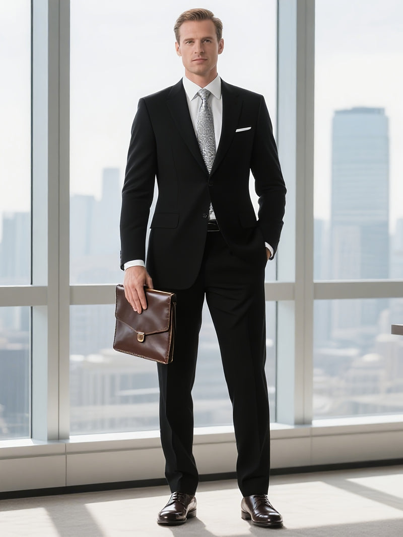 A Classic Business Suit for Men, Including a Jacket And Trousers.