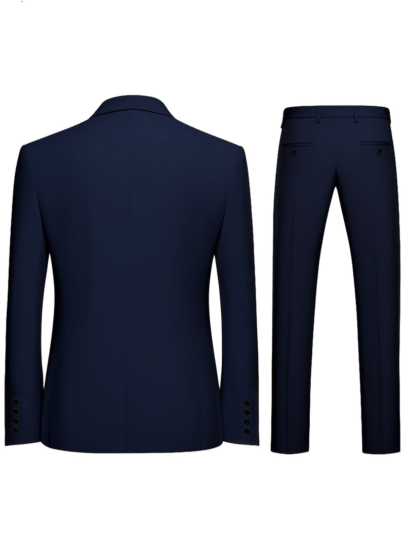 A Luxurious Classic Men's Solid Color Suit Set.