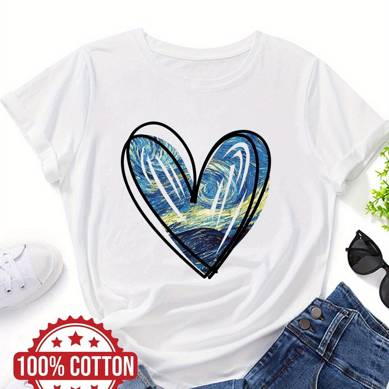 Women's "Starry Sky Love" Graphic T-Shirt.