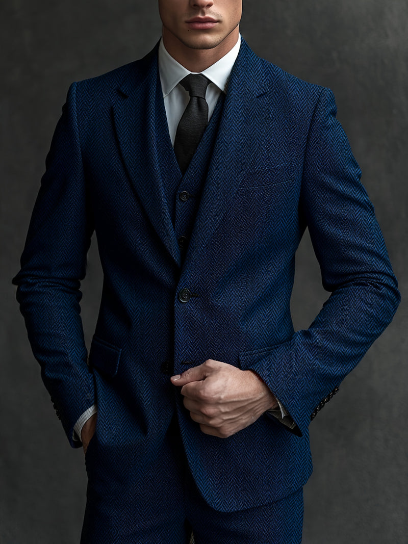 Wool Blend Herringbone Tweed.