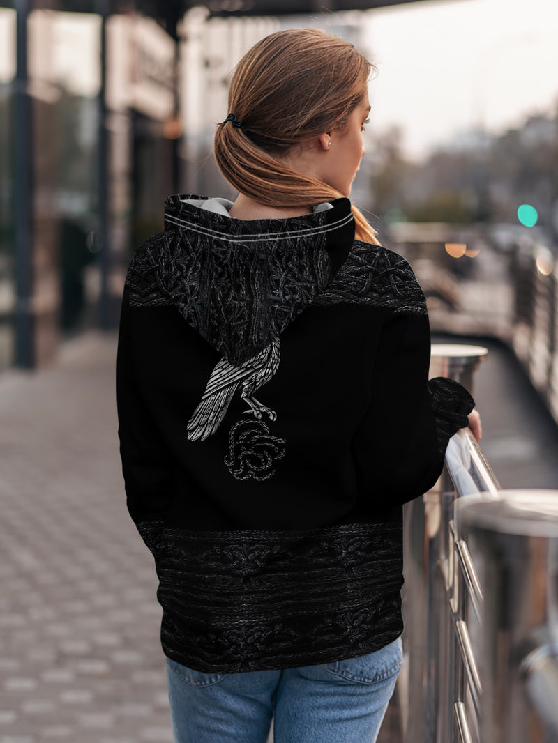 Women's Casual Hoodie with Silver Thread.