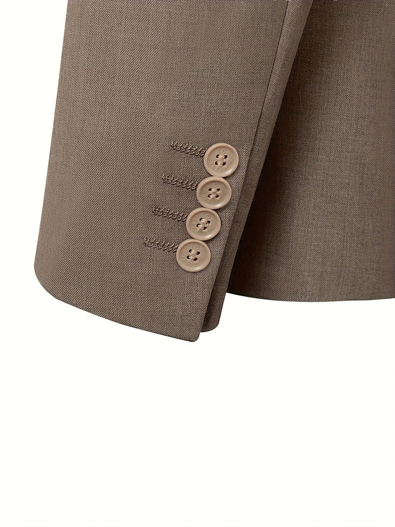 2pcs Men's Casual Zhongshan Suit with Stand Collar.