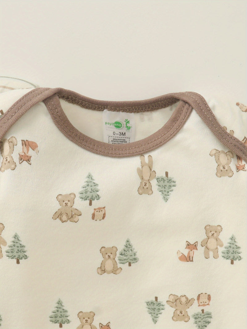 6pcs Set Newborn Infant Triangle Long-Sleeved Romper.