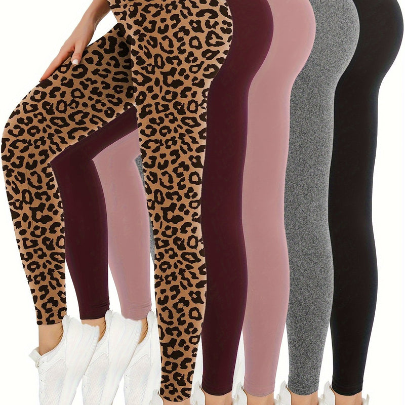 Set of 5 Ultra-Soft Leggings for Ladies.