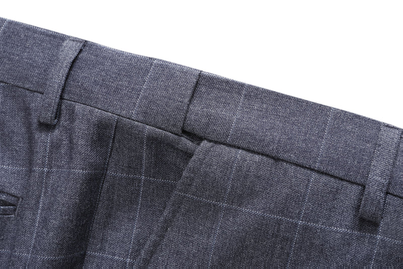 3pcs Men's Slim-Fit Checkered Suit - Notable Suit Suitable for Business.