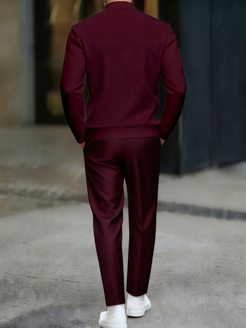 Men's Spring and Autumn Fashion New Long-Sleeve Stand-Collar Polo Shirt.