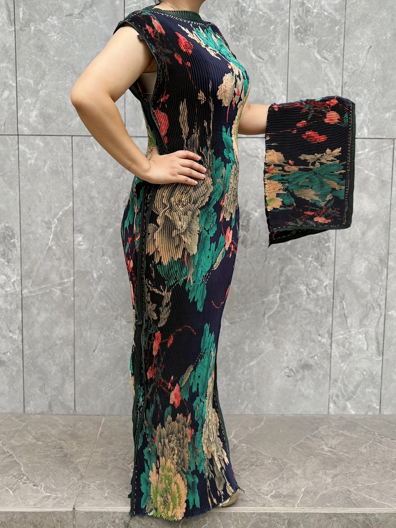 Women’s High-Elastic Bodycon Dress Featuring Traditional Middle Eastern Design.