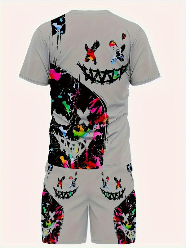 Men'S Breathable Outdoor Casual T-Shirt And Shorts Set.