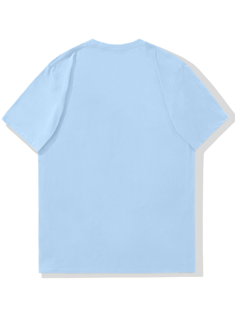 Men's Casual T-Shirt - Summer Short Sleeve Round Neck Solid Color.