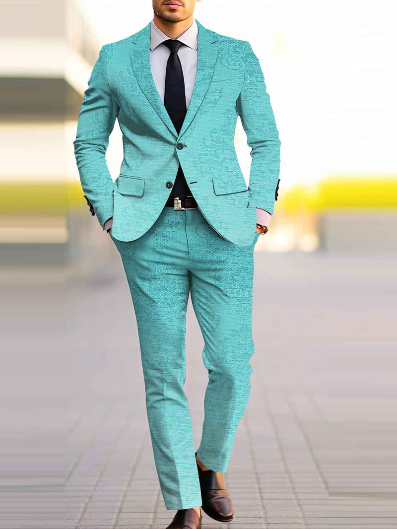 Men's Standard Size Suit Set, Printed Business Casual Suit Jacket.