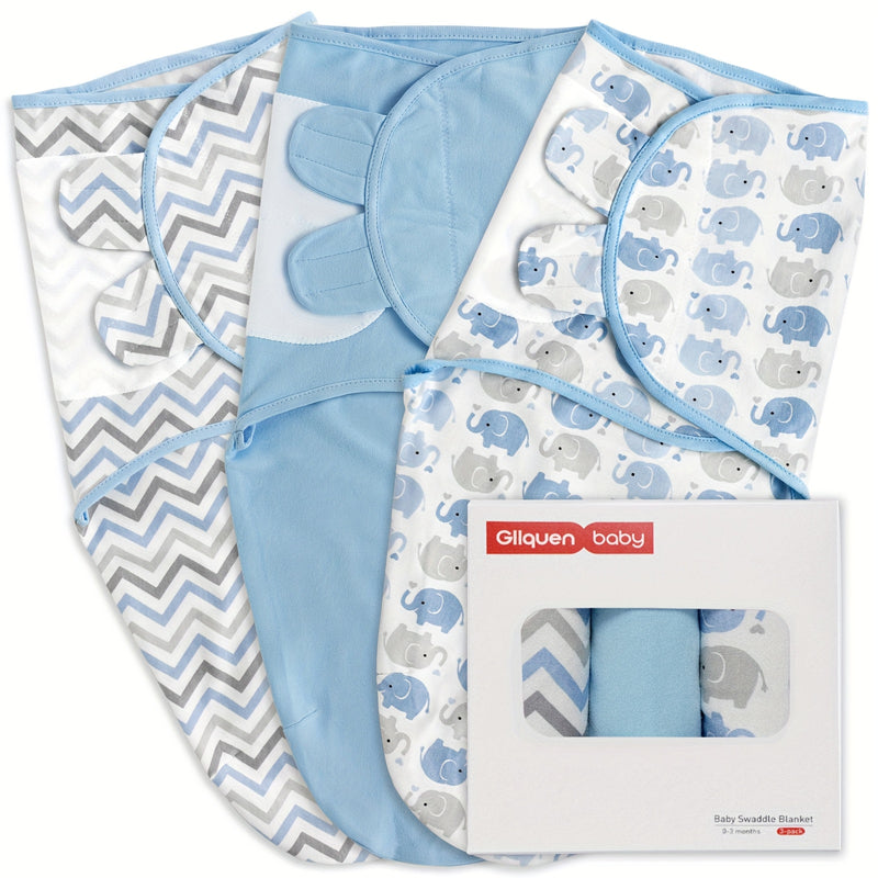 Baby Swaddle Sacks, 3-Pack Newborn Swaddle Wrap.