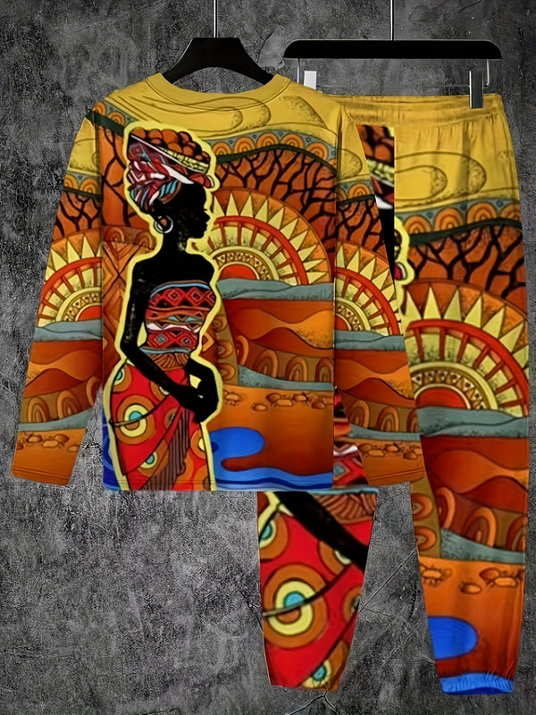 New Cross-Border Men'S Set  of African Ethnic Culture.