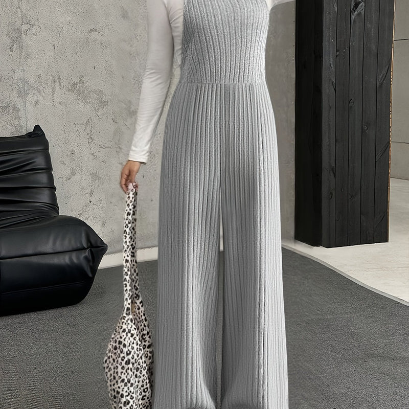 Women's Elegant Wide-Leg Pants - Stretchy Non-Belted Trousers.