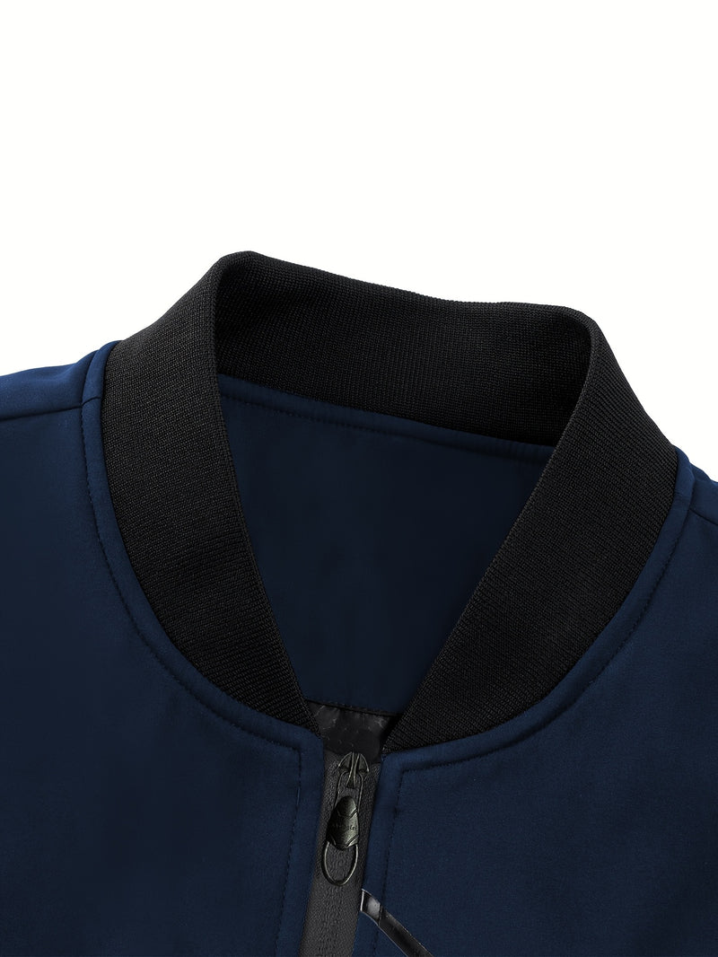 Men'S Casual Bomber Jacket | Spring-Autumn, Non-Stretch, Baseball Collar.