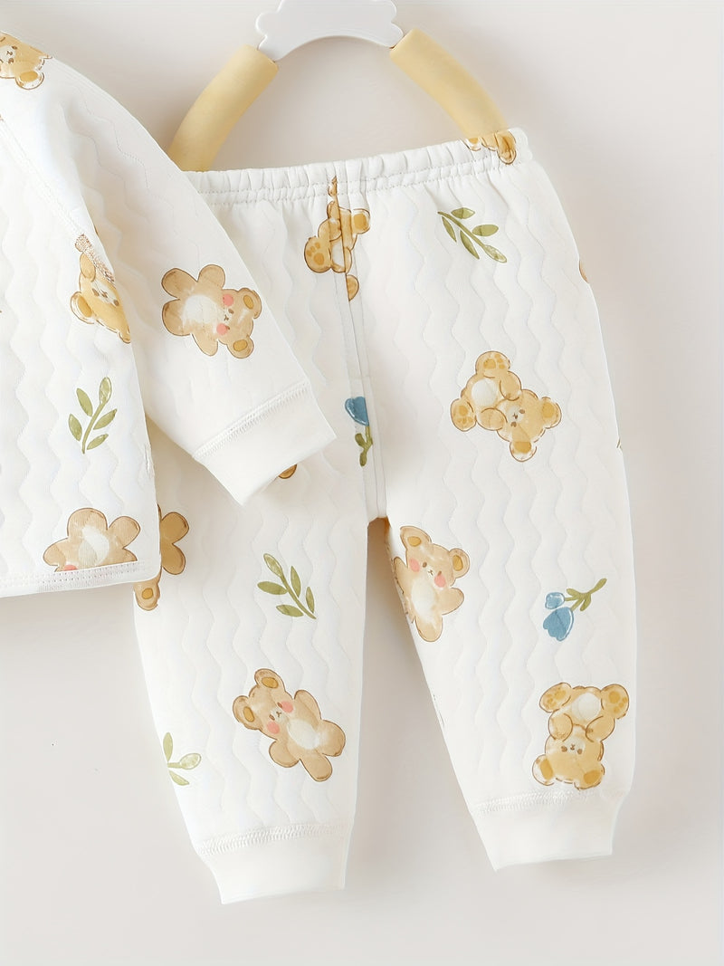 Baby's New Autumn/winter Warm Set, Cute Animal All-over Print.