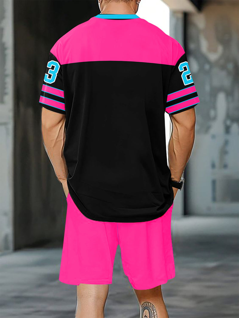 Casual Shorts Men's Trendy 2pcs Set.