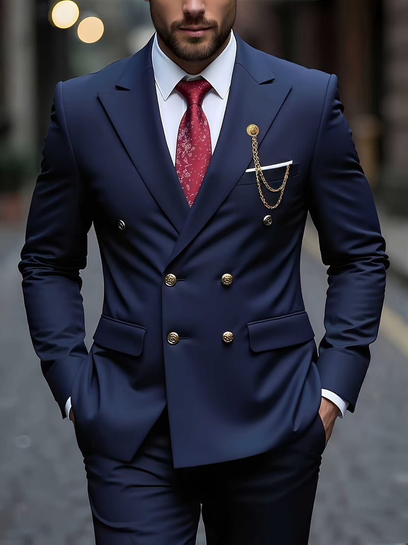 Men's 2pcs Wedding Suit Set - Slim Fit Business Suit Jacket.