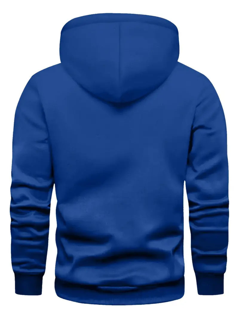 Men's Casual Versatile -Lined Hooded Sweatshirt with British Flag Print.