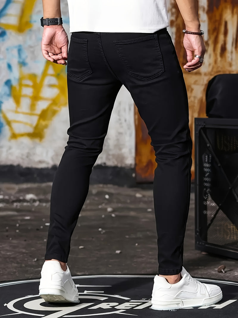 Fashionable Casual Men's Jeans in Black And Blue.