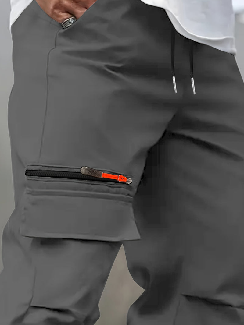 Men's Casual Cargo Pants with Multiple Pockets.