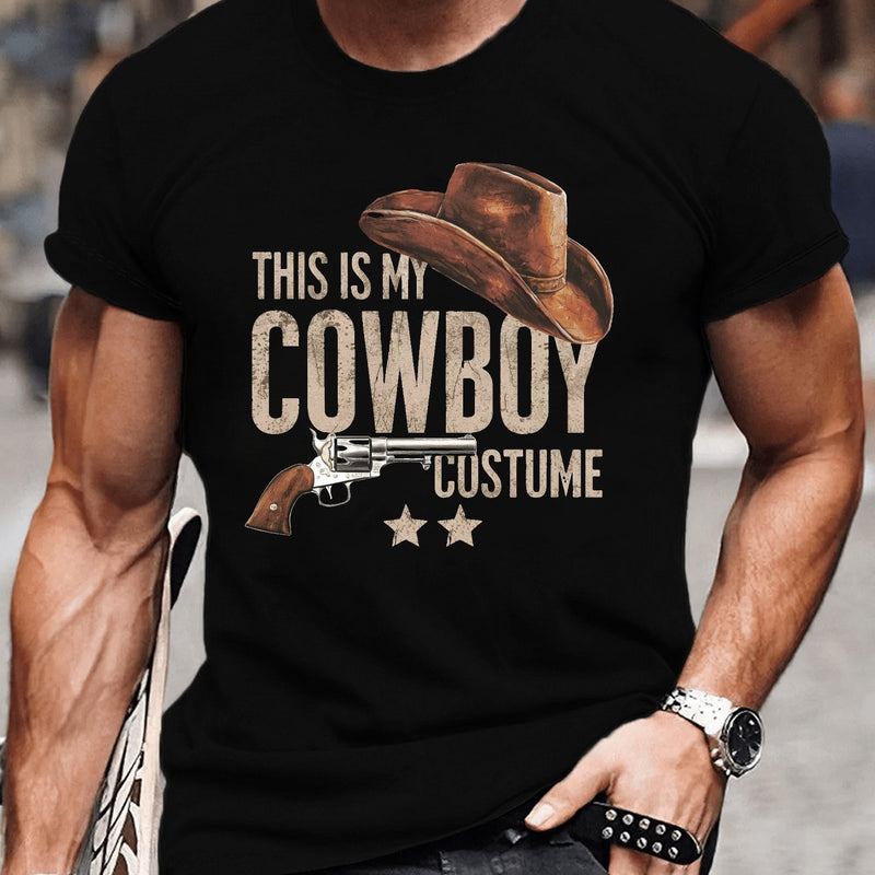 Men's Big & Tall Denim-Style Cowboy T-Shirt.