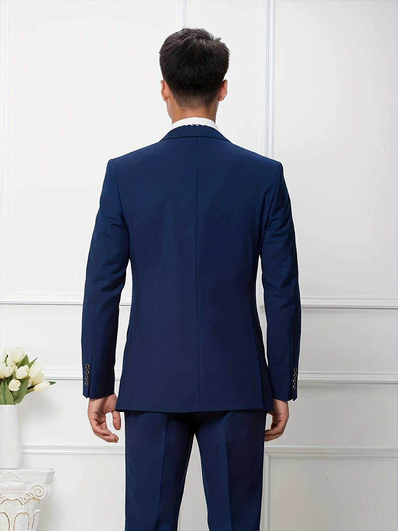 Men'S Premium Two-Piece Suit, Plus-Size Suit Set with Pants.