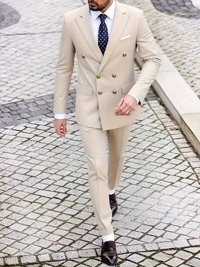 Men'S 2pcs Suit, Jacket + Trousers - Casual Business Style.