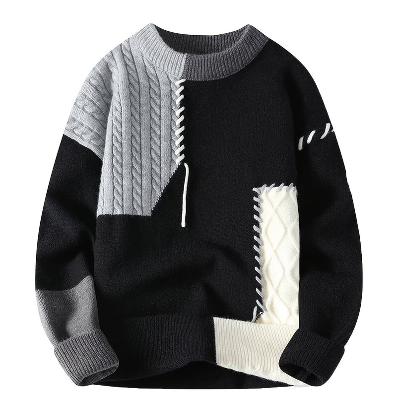 Men's Street Hip-Hop Style Teen Trendy Color Block Splicing Fashion.