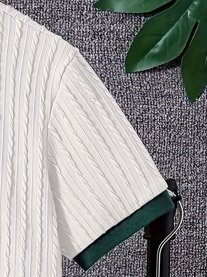 Men'S Casual Fashion Set Featuring a Top And Shorts.