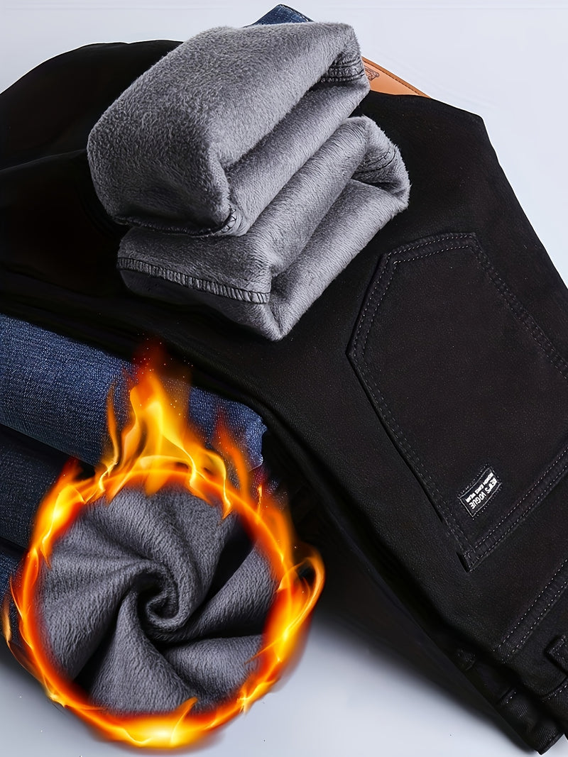 Men’s Black Fleece-Lined Jeans.