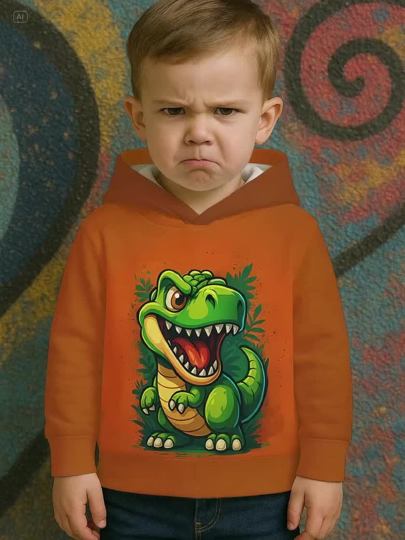 Cute 3D Dinosaur Hoodie for Toddlers  Bright Green Dino.