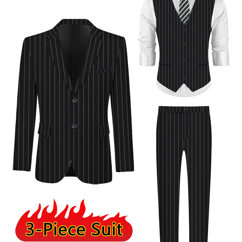 A Three-Piece Set for Men Consisting of a Formal Suit Jacket.