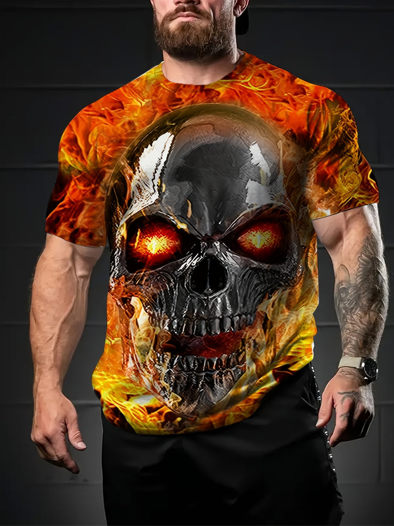 Blind Box Set of 5 Men's 3D Skull Halloween Print Random T-Shirts.