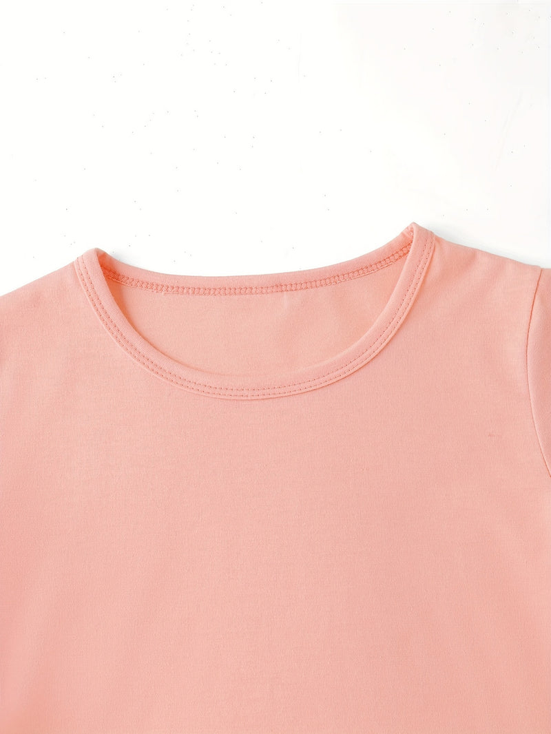 OMA's GIRL Print Tee Girls' Casual & Trendy Crew Neck Short Sleeve.