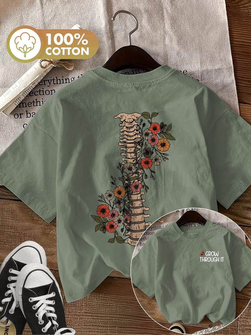 Women’s graphic print t-shirt, short sleeve crew neck casual.