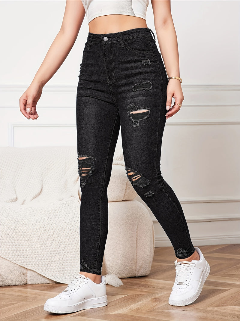 Women's Skinny Jeans - Stretchy Non-Belted Pants.