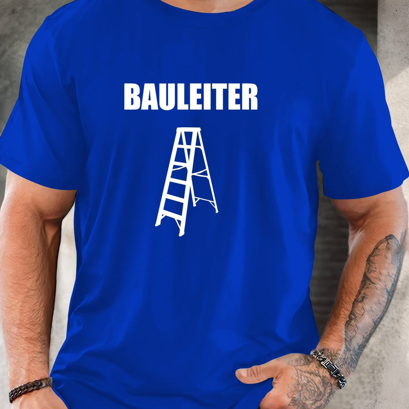 Men's BAULEITER Graphic work ladder print T-Shirt.