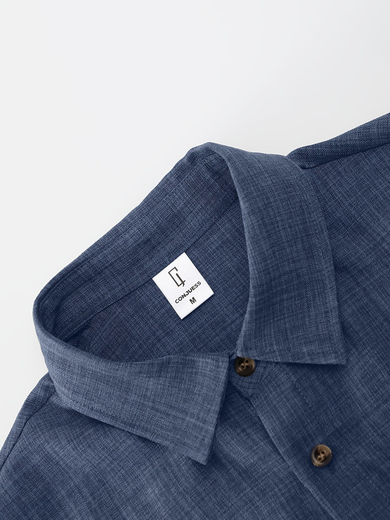 Men's Solid Color Single Patch Pocket Suit Collar Long Sleeve.