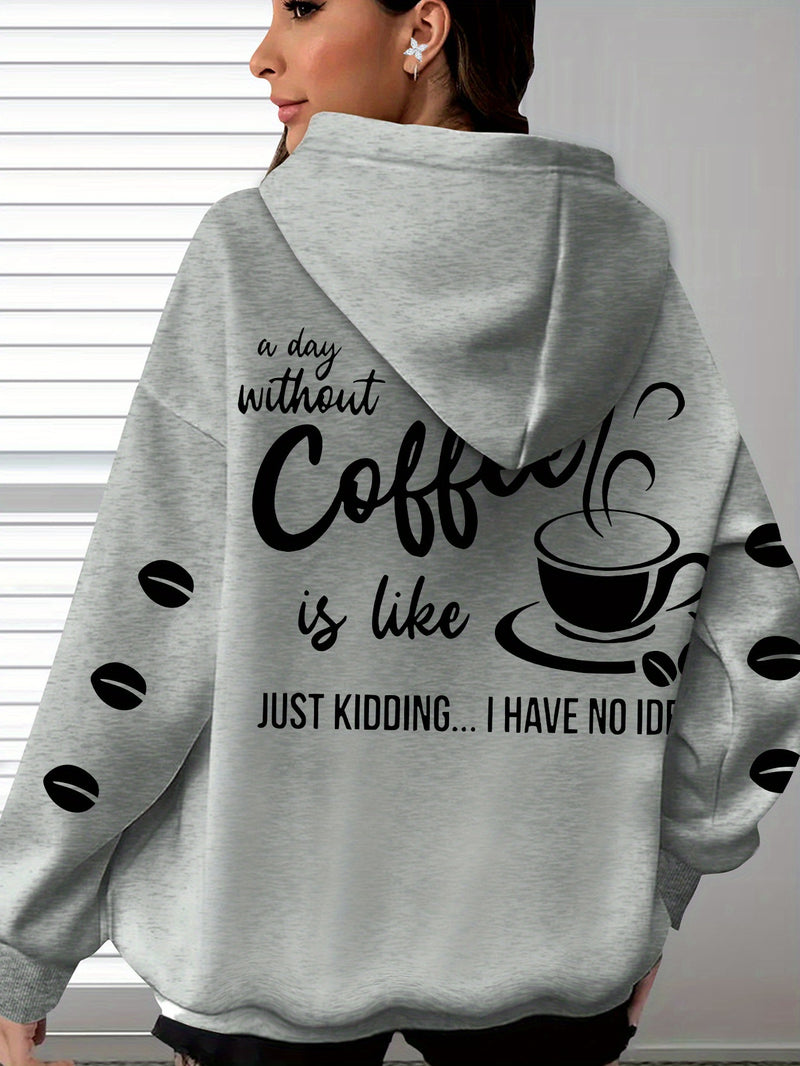 Women's Cozy Coffee Graphic Hoodie.