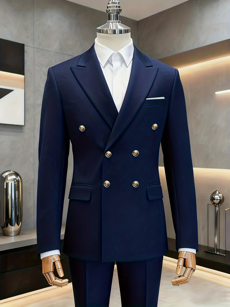Men'S Premium Two-Piece Suit - Tailored Business Casual Blazer And Trousers.