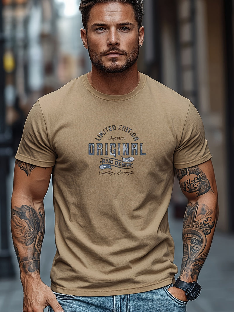 Men's Solid Color Short Sleeve T-Shirt.