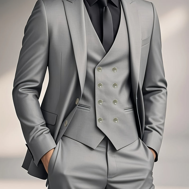 Men's Three-Piece Suit Set Including a Suit.