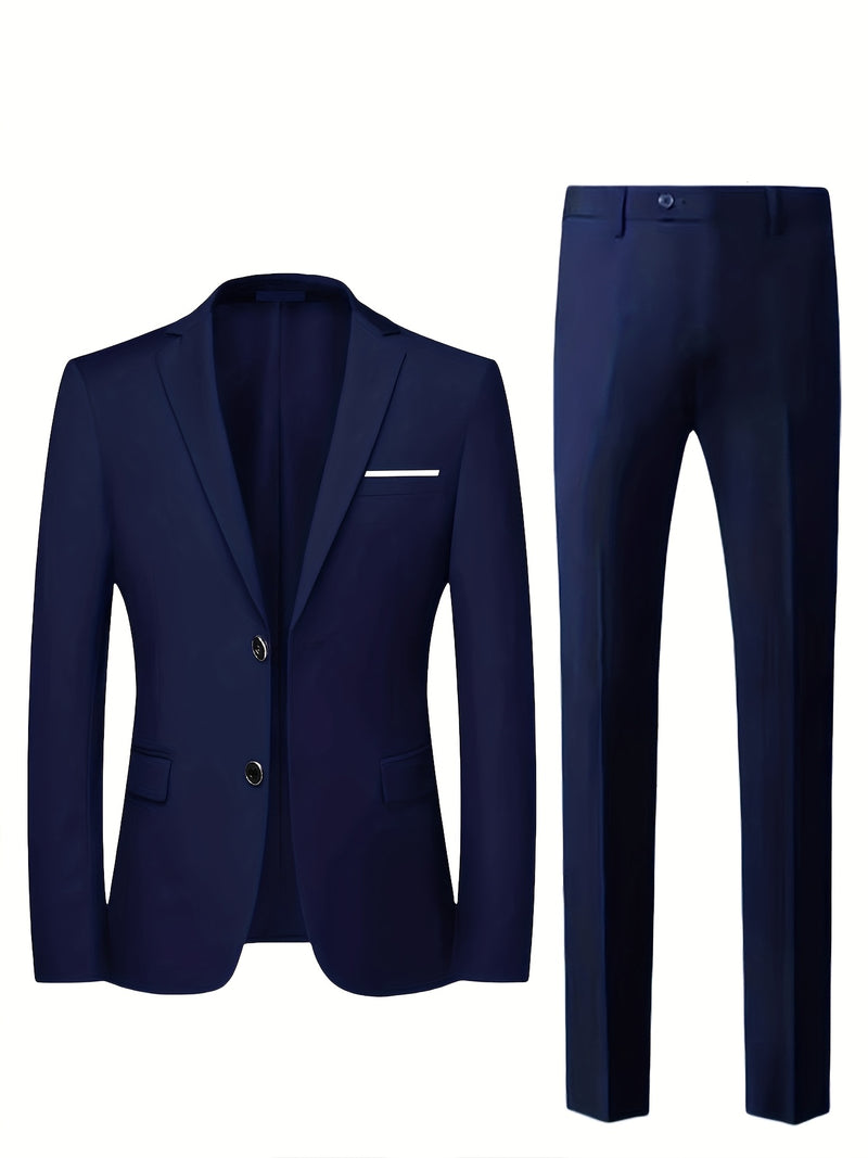 Men's 2pcs Wedding Suit Set Slim Fit Business Suit Jacket,Classic Pants.