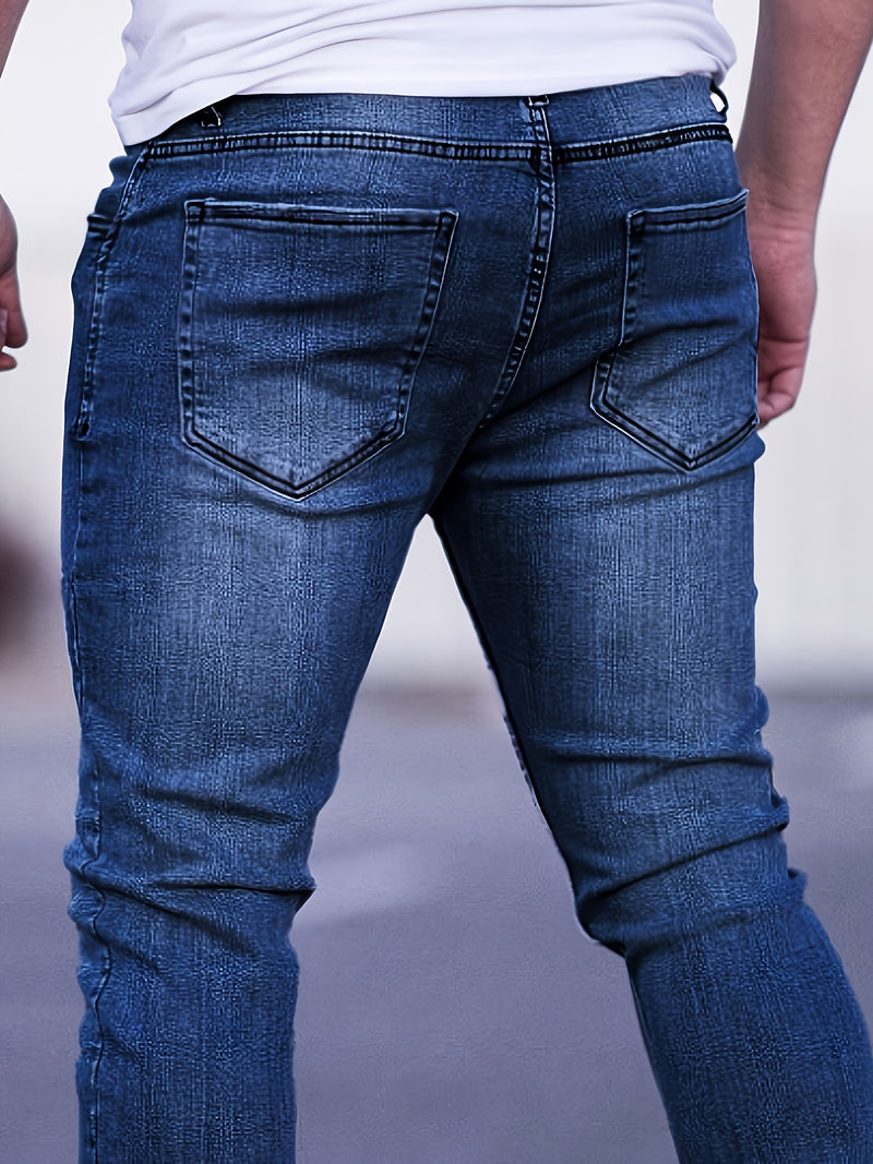 Men's Casual Slim Fit Stretch Denim Pants.