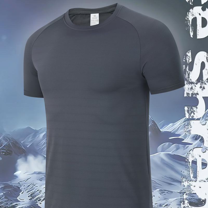 Men's Quick-Dry Ice Cooling Short Sleeve T-Shirt.