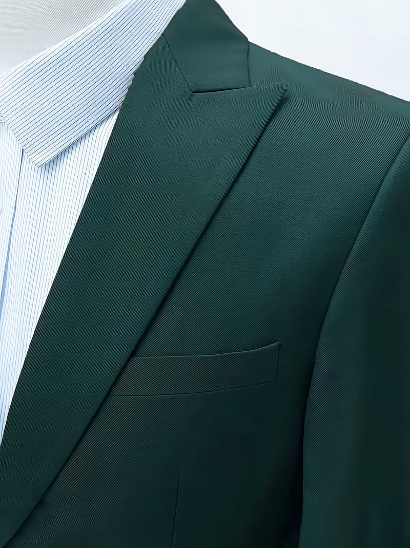 Men's Two-Piece Single-Breasted Suit and Trousers Set.