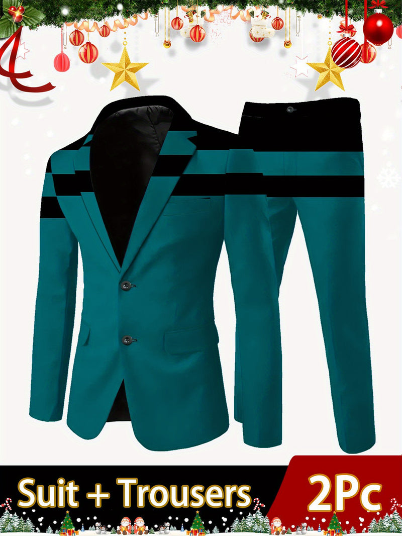 Men's Suit and Trousers Set - Classic Banquet Wedding Party Suit.