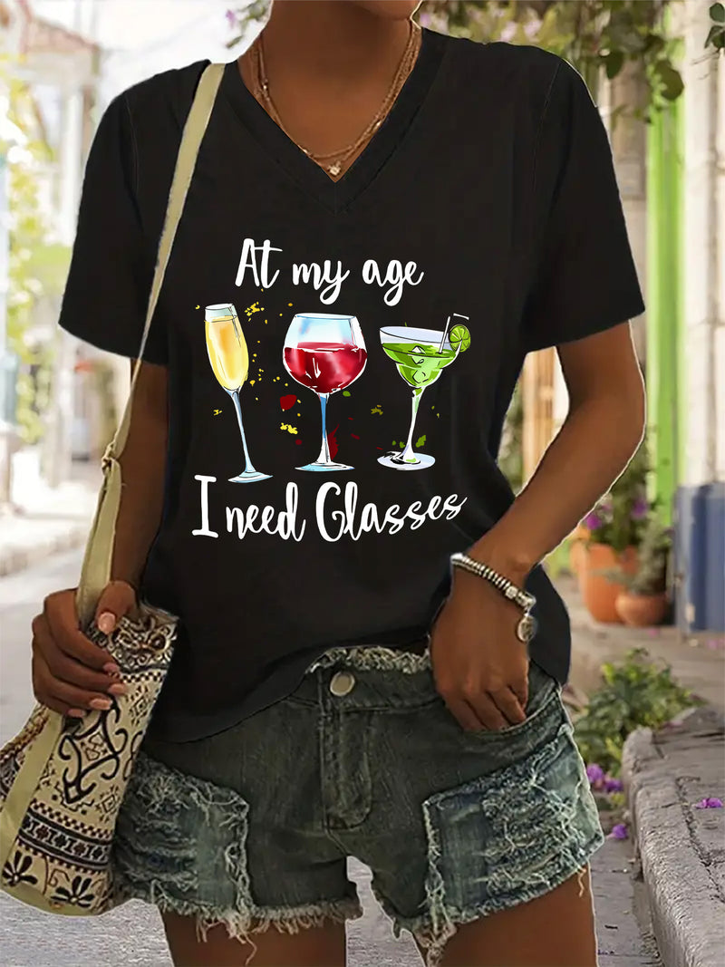 Women's Casual V-Neck T-Shirt.