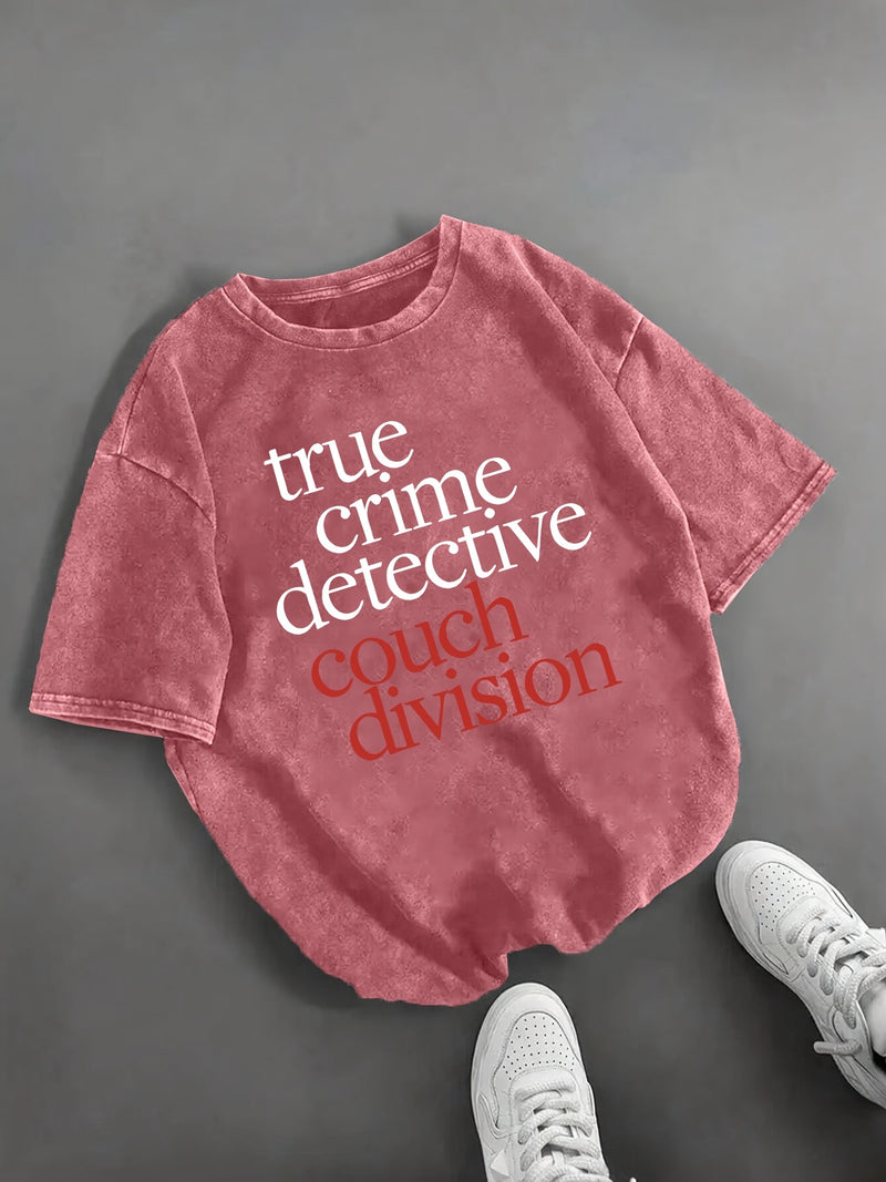 Women’s Round Neck Short Sleeves  Casual Everyday Washed T-shirt.